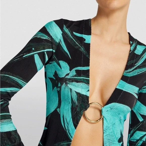 Louisa Ballou Cardigan Long Sleeve Ribbed Knit Y2K 90s Vintage Top Shirt Sz S - Picture 3 of 9